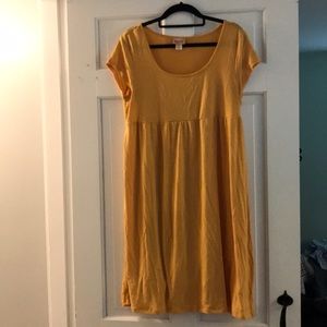 Yellow knit dress